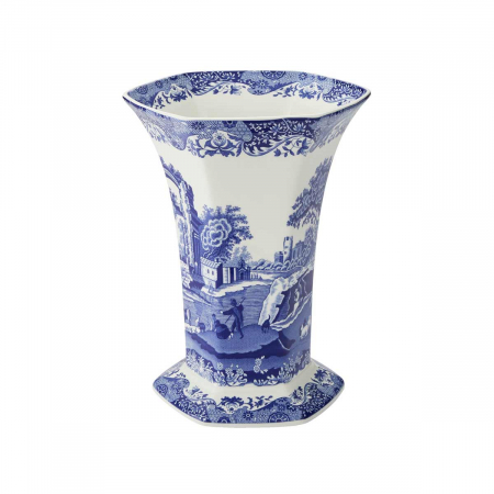 Blue Italian vaza portelan hexagonala [3]