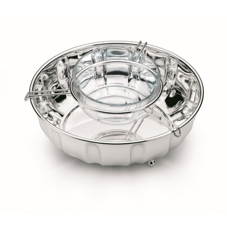 SETURI PENTRU CAVIAR - Bol caviar argintat 21cm