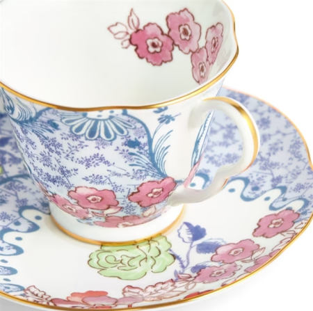 Butterfly Bloom set ceasca si farfurie ceai bleu&roz [5]