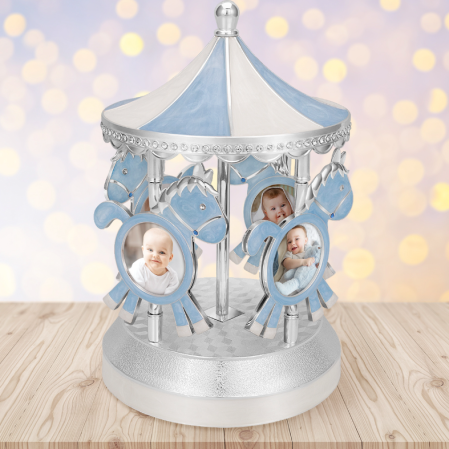SUB 500 - Carusel muzical caluti blu cu rame foto
