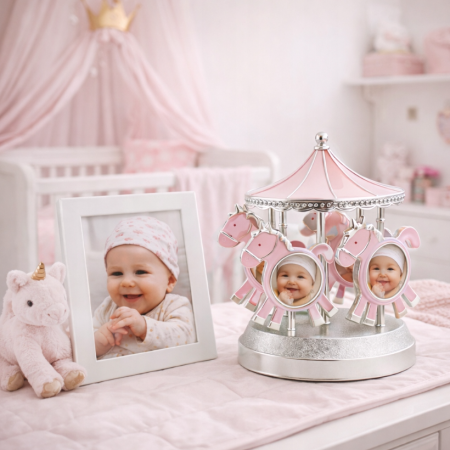 Carusel muzical caluti roz cu rame foto [2]