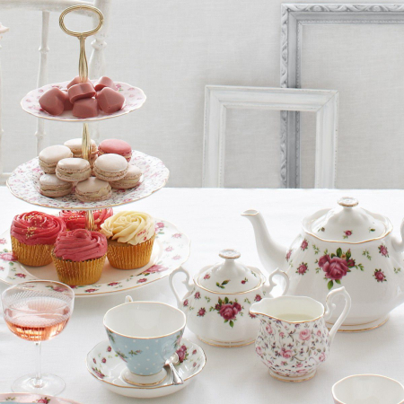 Set ceai Tea for One (ceasca + ceainic) New Country Roses White [2]