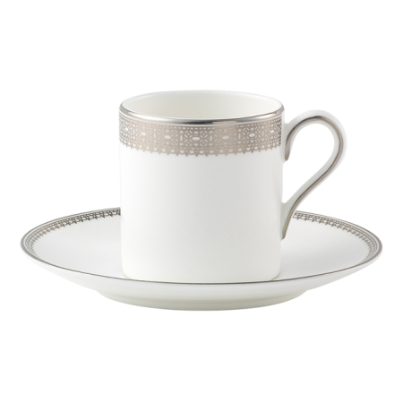 LACE PLATINUM - Ceasca espresso cu farfurie VeraWang LacePlatinum