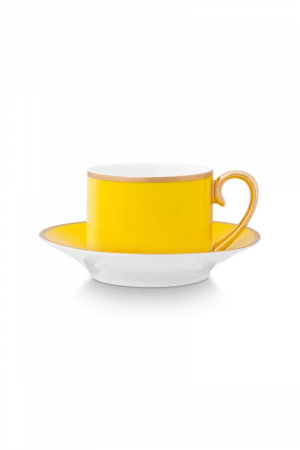 COLECȚII - Chique Galben Ceasca si farfurie espresso