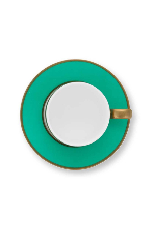 Chique verde ceasca cu farfurie ceai [4]
