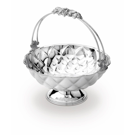 OBIECTE DECORATIVE - Cos argintat cu maner Goal Sera 24cm