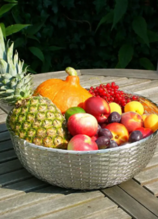 Cos paine/fructe argintat rotund [2]