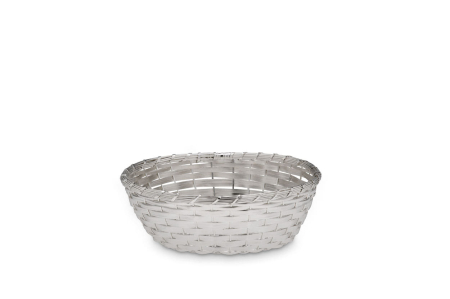 ARGINT - Cos paine argintata rotund 19.5 cm