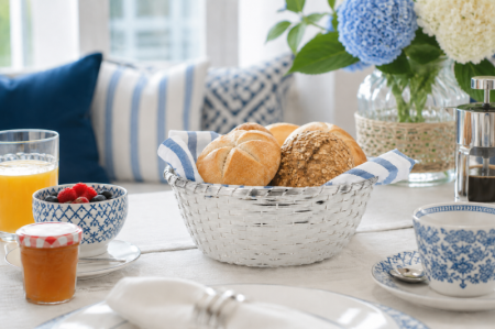 MAGAZIN - Cos paine/fructe argintat rotund