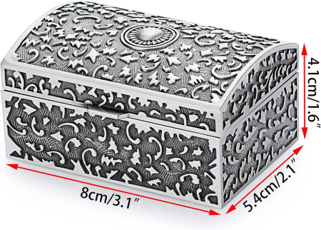 Cutie bijtuterii argintata model floral mica [2]