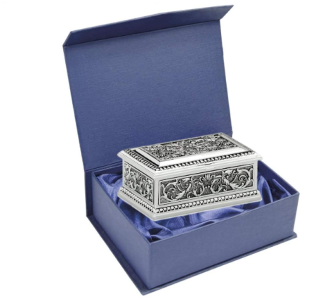 ARGINT - Cutie bijuterii argintata floral