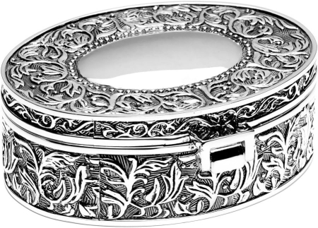 Cutie bijuterii argintata ovala