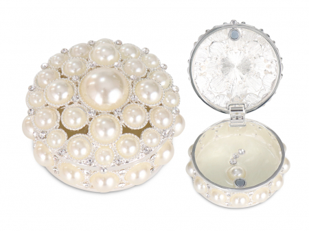 OBIECTE DECORATIVE - Cutie bijuterii rotunda perle