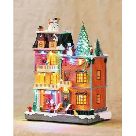 CADOURI - Decoratiune  casuta Mos Craciun 26,5 x 18,5 x 30,5 cm