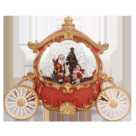 CADOURI - Decoratiune Craciun muzicala, caleasca Cenusaresei, 26x11,5x21,5 cm