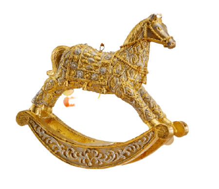 DECORATIUNI PENTRU CRĂCIUN - Decoratiune Craciun calut auriu 16x12 cm