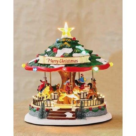 CADOURI - Decoratiune Craciun carusel muzical cu 8 melodii, D 25,5 x 23 x 25 cm