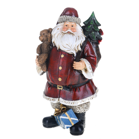 OCAZII - Decoratiune Craciun Mos Craciun ursulet H 25 cm