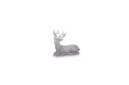 BRANDURI - Decoratiune Craciun ren argintat cu cristale mic J