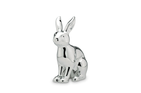 PAȘTE - Decoratiune iepuras argintat 16,0 x 8,2 x 21,5 cm