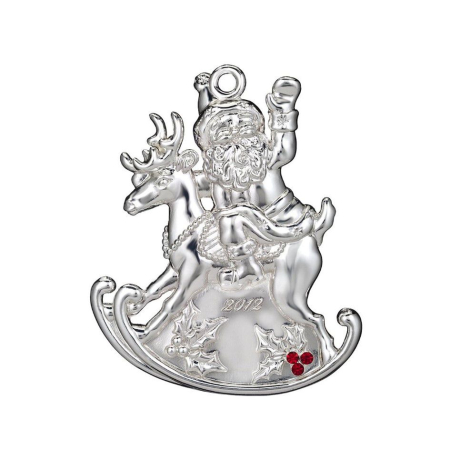 SALE - Decoratiune Lismore argintata Mos Craciun 2012