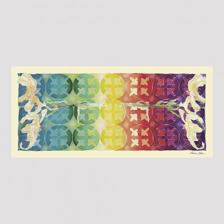 OCAZII - Esarfa matase imprimata "Blossom of Dreams" 180x80cm