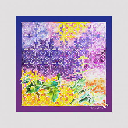 PRET - Esarfa matase imprimata "Euphoria" 60x60cm