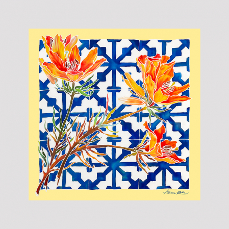 PRET - Esarfa matase imprimata "Royal Splendor" 60x60cm