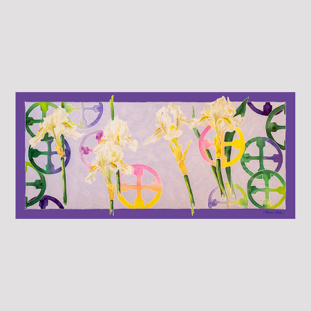 OCAZII - Esarfa matase imprimata "Sacred Purity" 180x80