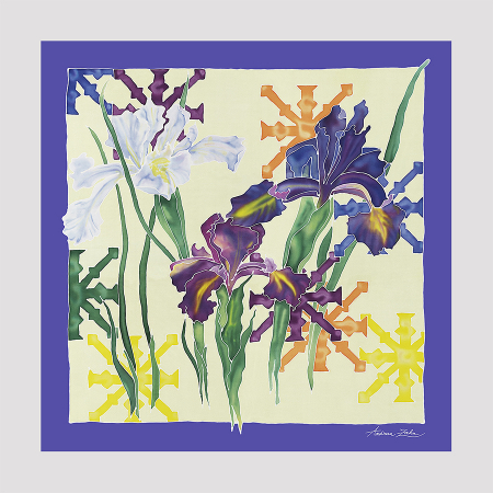 FEMEI - Esarfa matase imprimata "Blooming Hope" 90x90cm