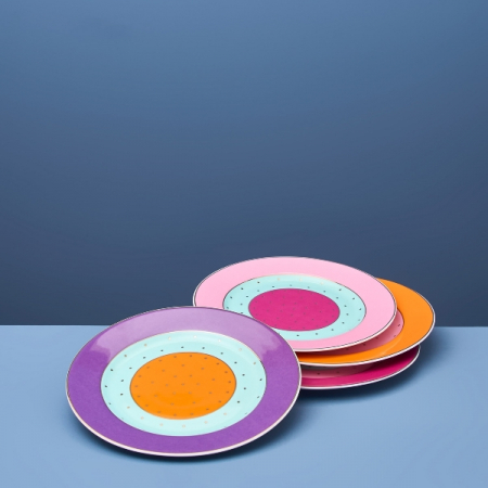 SET CEAI &AMP; DESERT - Fancy set 4 farfurii desert 20cm, culori diferite