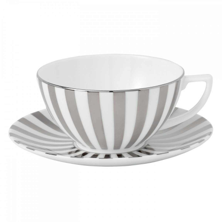SETURI DE CEAI - Jasper Conran Platinum Stripe ceasca ceai cu farfurie