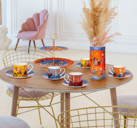 Foulard set 2 cesti portelan espresso [1]