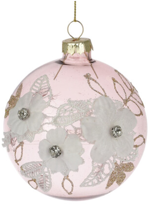 Glob transparent cu flori si dantela roz/mov [1]