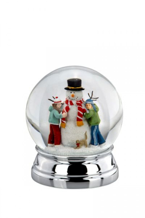 DECORAȚIUNI CRĂCIUN JASPER - Glob zapada cu copii si om zapada 12cm