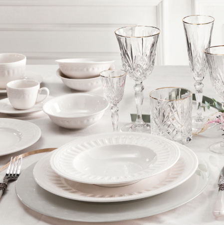 AZAY CASA - Gold & gold set 6 pahare sampanie cristal