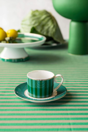 LOVE BIRDS - Love Bird verde ceasca si farfurie espresso