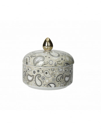 ACCESORII DECORATIVE - Lumanare portelan cu capac Taupe