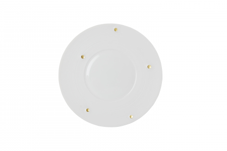FEMEI - Lutece farfurie prezentare 32 cm/platou alb cu aur