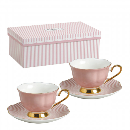 CORPORATE - Madame Recamier set 2 cesti ceai roz cutie cadou