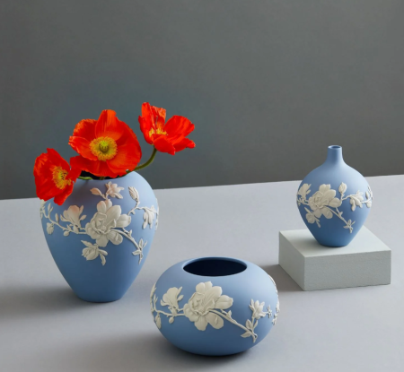 Magnolia Blossom 18cm Vaza portelan jasper blue [5]