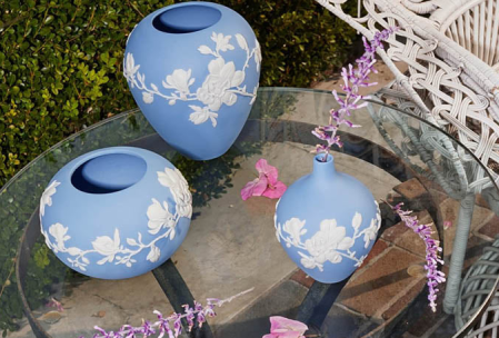 Magnolia Blossom vaza mica portelan jasper blue [3]