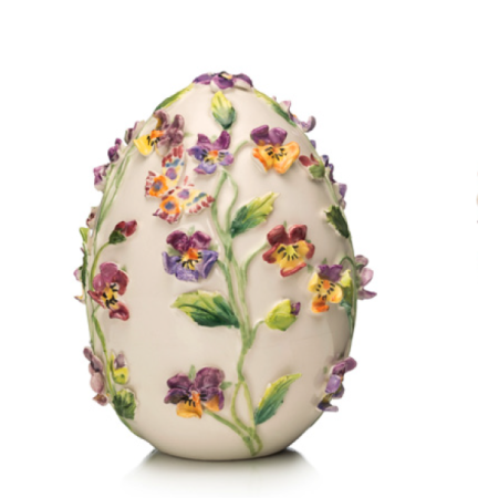 PAȘTE - Ou portelan 15 cm flori violet