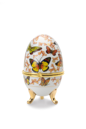 OBIECTE DECORATIVE - Ou portelan cu picioruse si capac