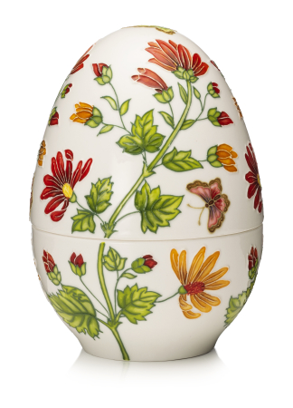 BRANDURI - Ou portelan mare 18 cm cu flori si fluturi