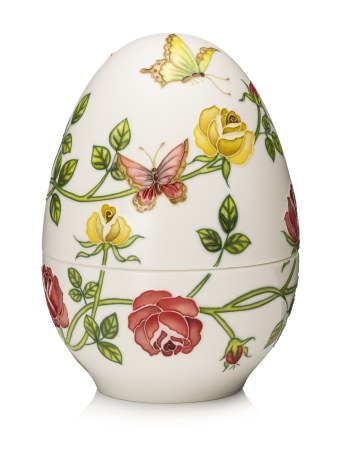 ACCESORII DECORATIVE - Ou portelan mare 18 cm cu trandafiri