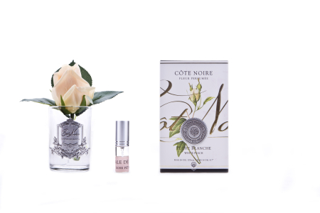 ARANJAMENTE FLORALE - Parfumant camera Rose Bud White Peach Clear cu aranjament floral si 1 rezerva parfum