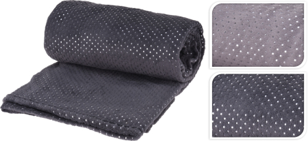 TEXTILE - Patura din plus gri cu insertii argintii