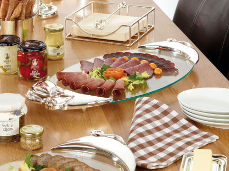 Platou de servire carne din sticlă argintat [1]