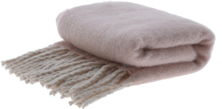 TEXTILE - Pled roz prafuit cu franjuri